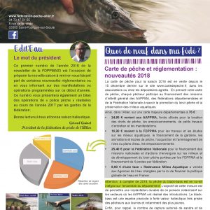 Newsletter n°3 Fédération de Pêche de l’Allier – février 2018