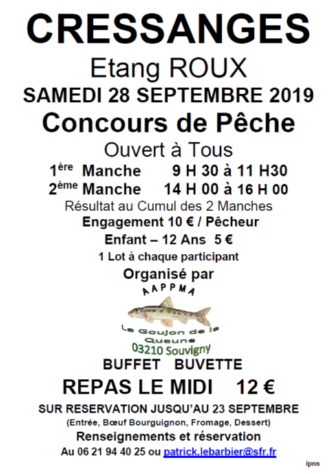 Concours AAPPMA Souvigny septembre 2019