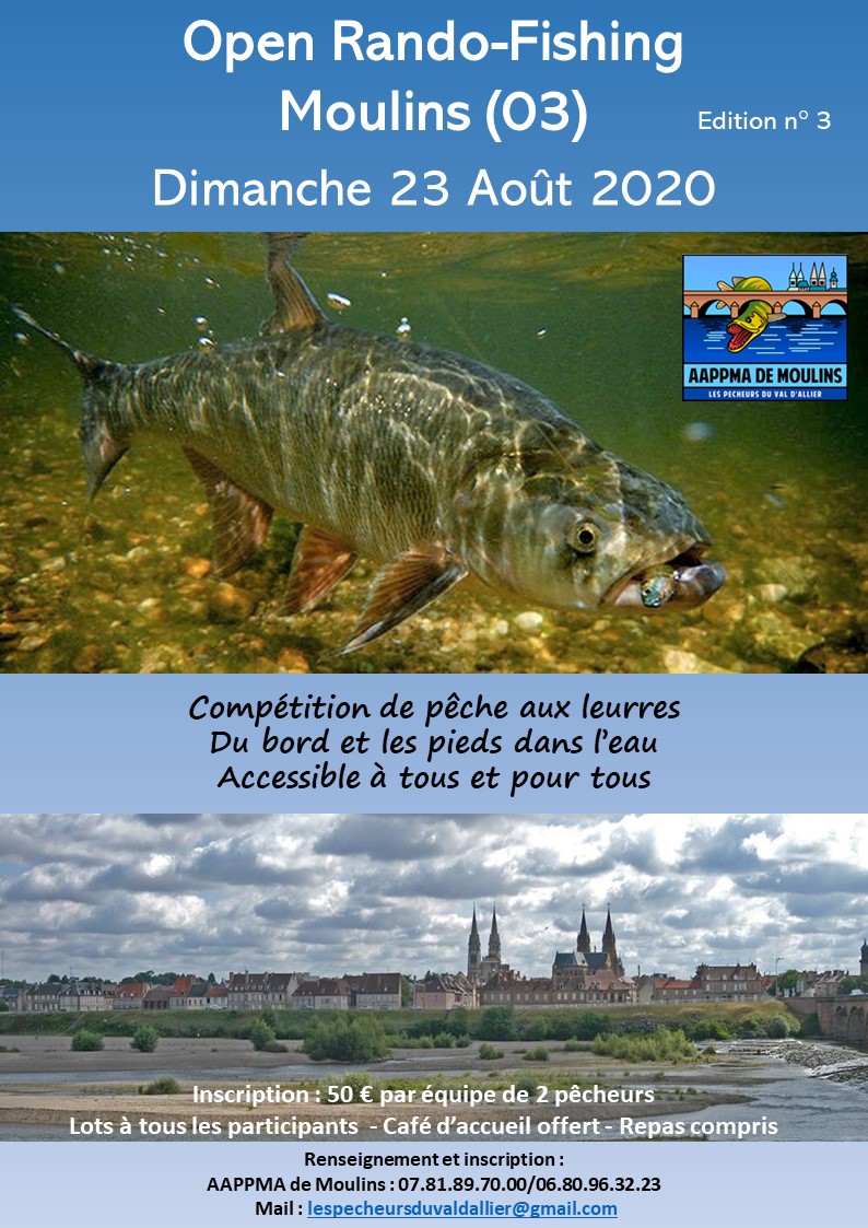 OPEN RANDO-FISHING 2020 organisé par l’AAPPMA de Moulins