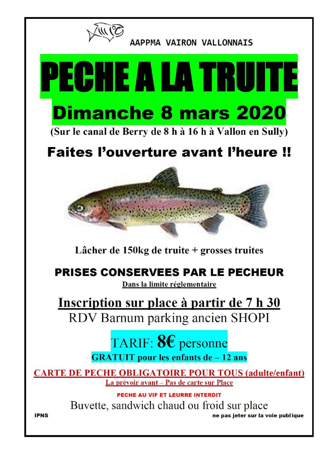Pêche à la truite sur le