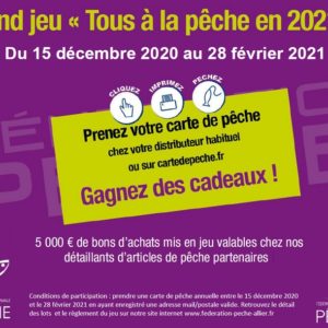 JEU CONCOURS “TOUS A LA PECHE EN 2021” : La Fédération de pêche de l’Allier lance un grand tirage au sort !