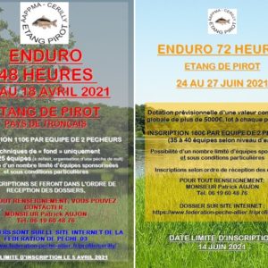 Inscriptions lancées pour les enduros carpes 2021 de Pirot