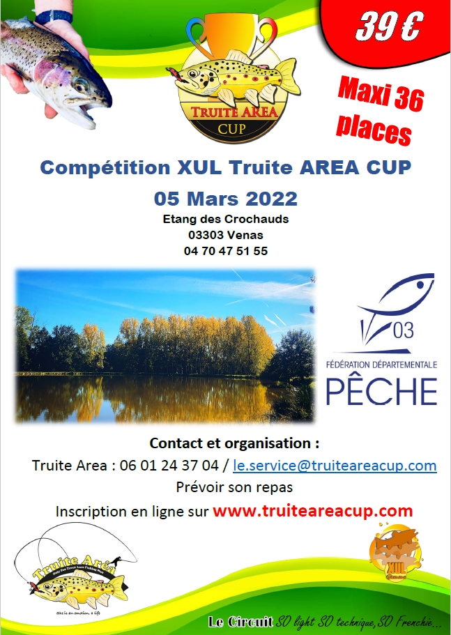 1ère édition – Compétition Truite Area Cup – Etang des Crochauds à Venas