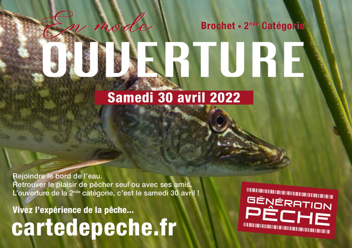 L’ouverture de la pêche du brochet en 2ème catégorie,  c’est le samedi 30 avril 2022