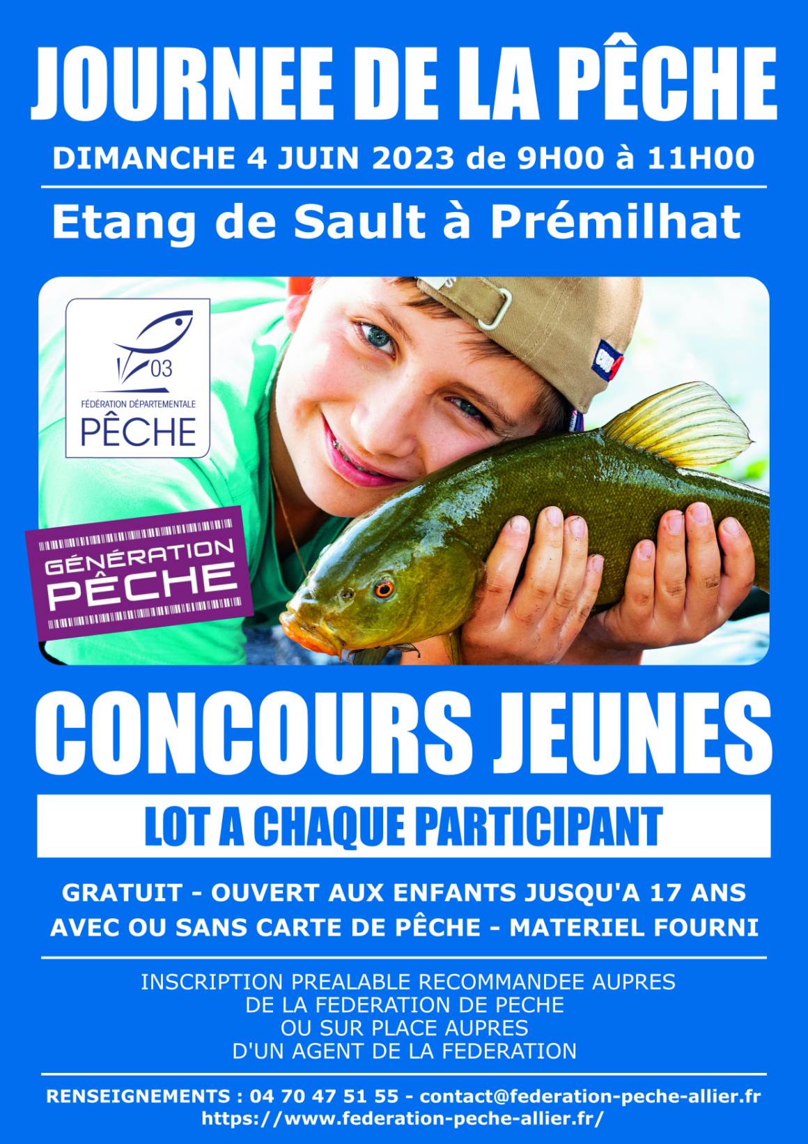 Journée de la Pêche 2023 – Concours Jeunes de pêche au coup