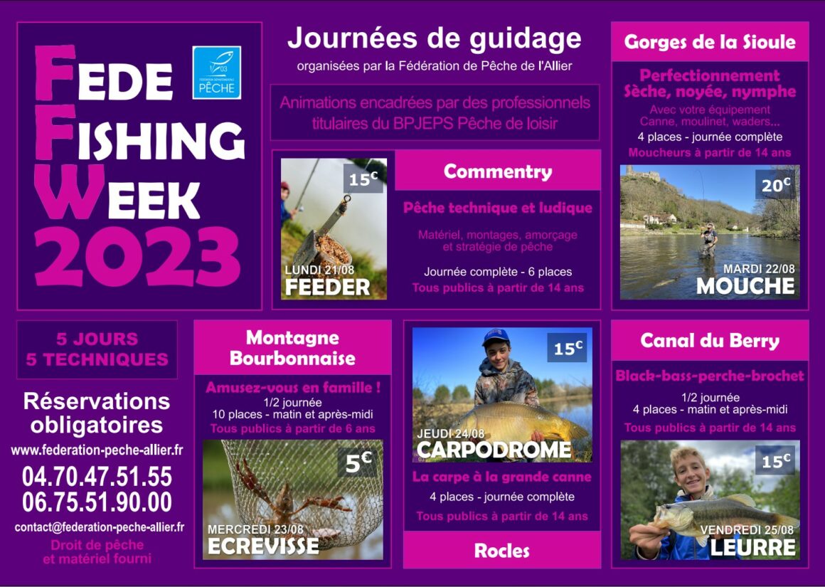 2ème édition de la FEDE FISHING WEEK pour s’initier ou se perfectionner avec des pros!