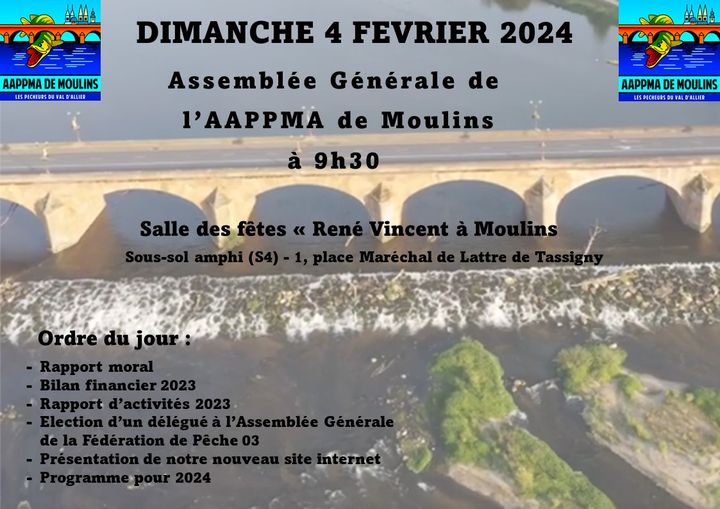 AAPPMA Moulins – affiche AG 2024
