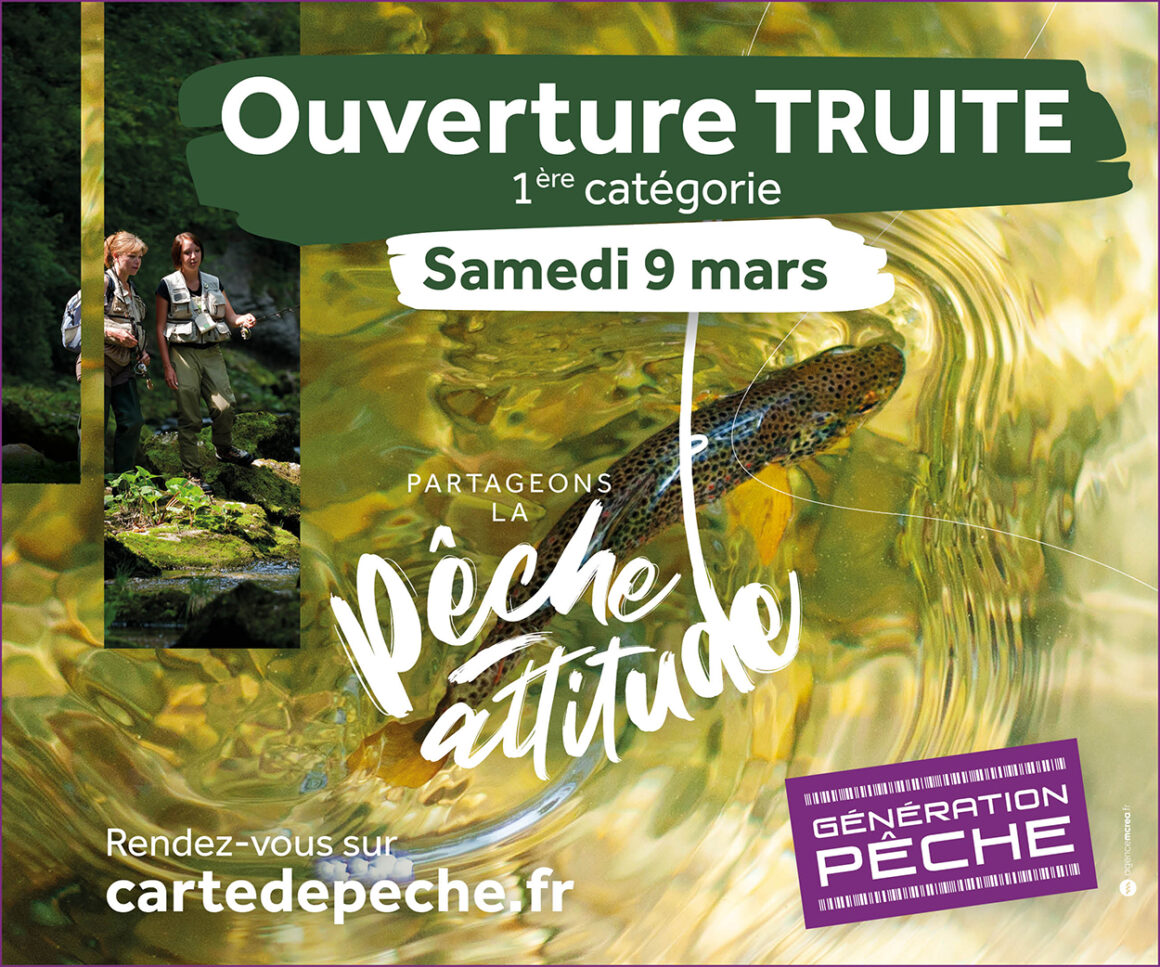 Le samedi 09 mars 2024, c’est l’ouverture de la pêche de la truite.