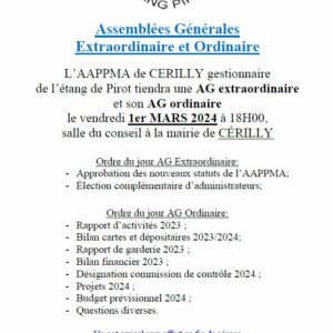 Assemblées Générales ordinaire et extraordinaire le vendredi 01 mars 2024