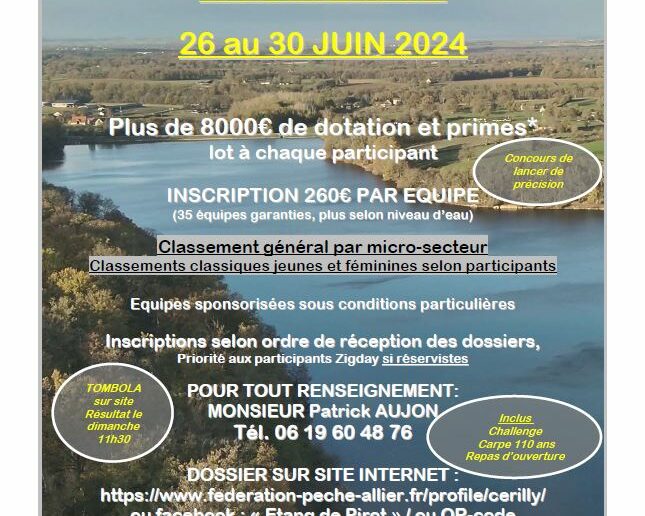 Enduro d’été au plan d’eau de Pirot – du 26 au 30 juin 2024