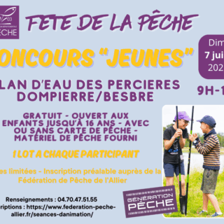 Fête de la Pêche 2026 – Concours Jeunes au plan d'eau des Percières