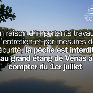 Pêche interdite au Grand étang de Venas jusqu’au 31 octobre 2024