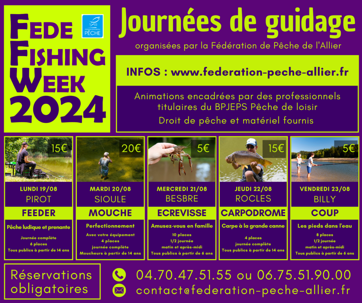 3ème édition de la FEDE FISHING WEEK pour s’initier ou se perfectionner avec des pros!