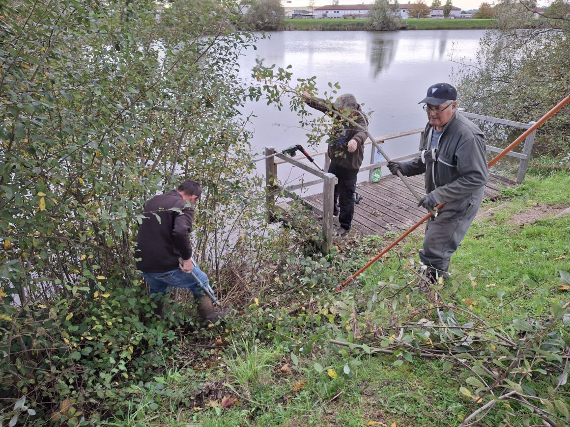 Nettoyage des abords du bassin Maurice
