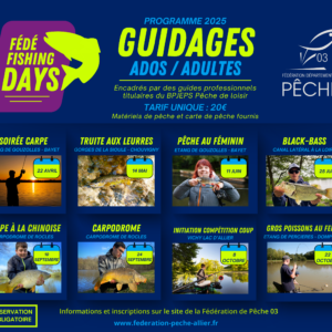 NOUVEAUTÉ 2025 – FÉDÉ FISHING DAYS : UN CONCEPT INEDIT DE GUIDAGES PÊCHE DANS L’ALLIER