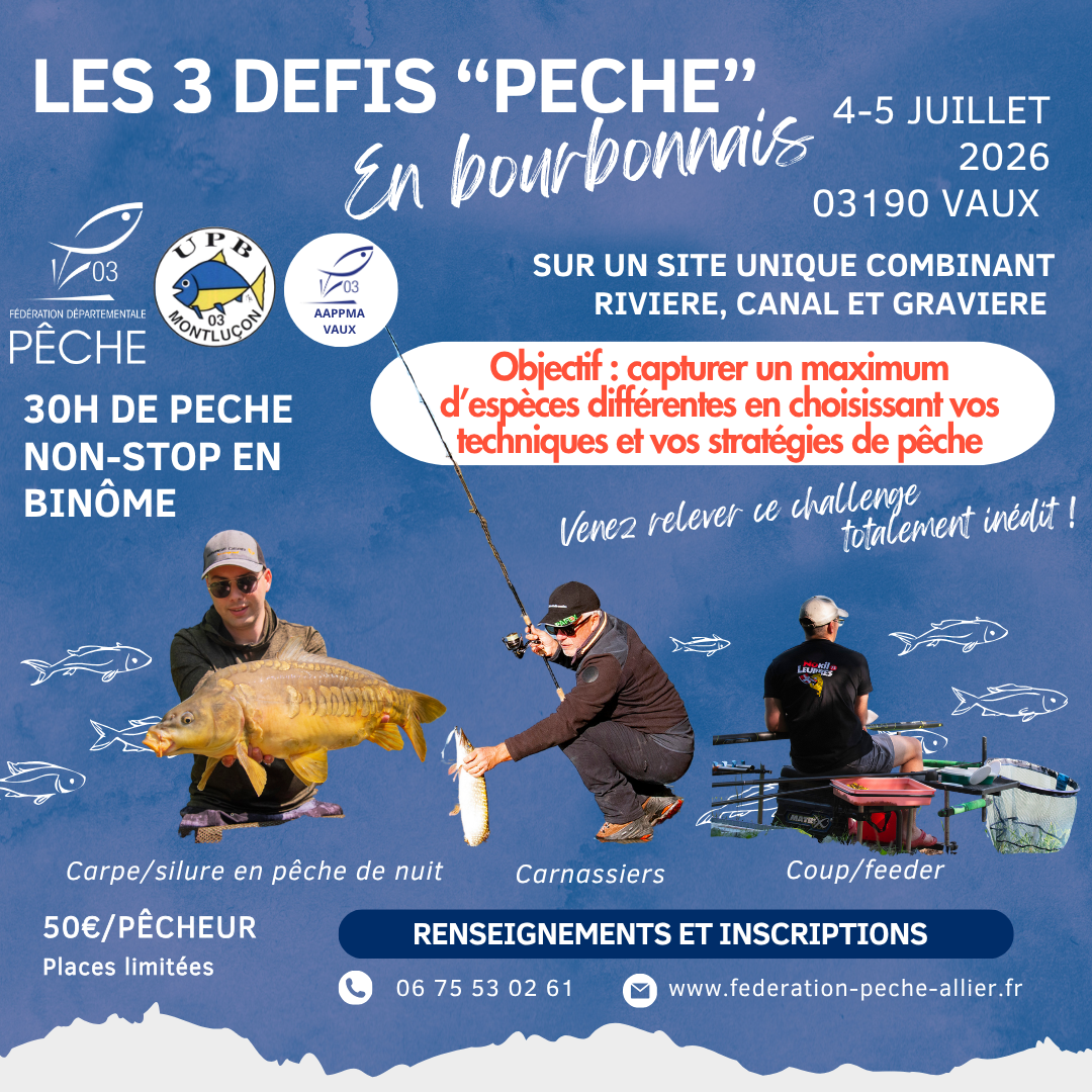 LES 3 DEFIS “PECHE” 2026