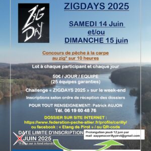 Etang de Pirot – concours Zig “Zigday” le samedi 14 et/ou le dimanche 15 juin 2025