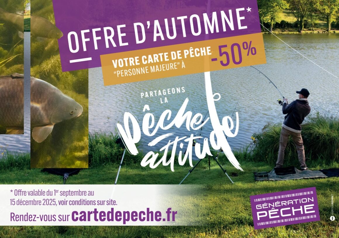 Pêcher à l’automne à demi-tarif avec la carte « majeure d’automne » à compter du 01 septembre 2025