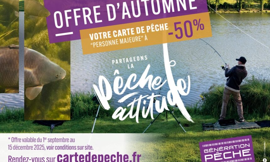 Pêcher à l’automne à demi-tarif avec la carte « majeure d’automne » à compter du 01 septembre 2025