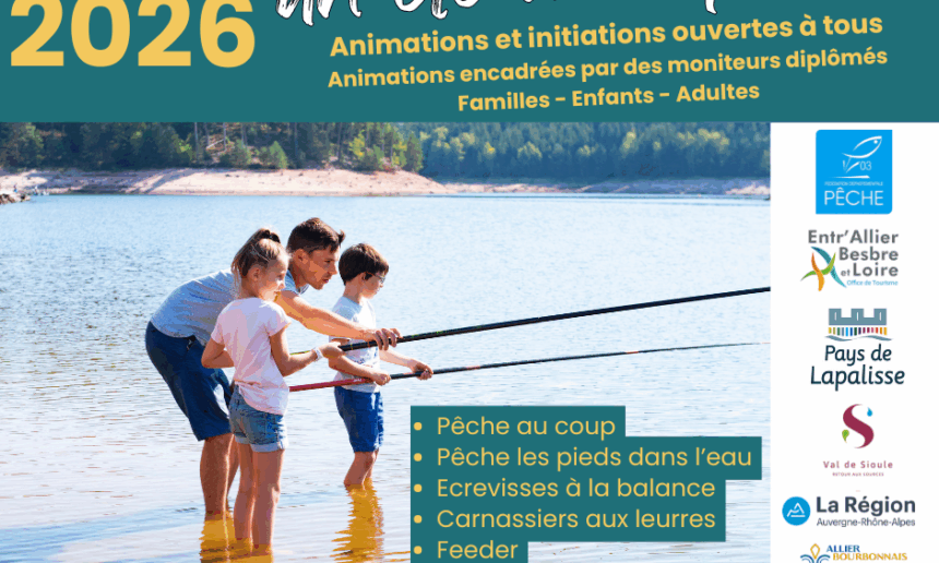 Un été à la pêche 2026 : découvrez les animations de la Fédération de Pêche de l&rsquo;Allier
