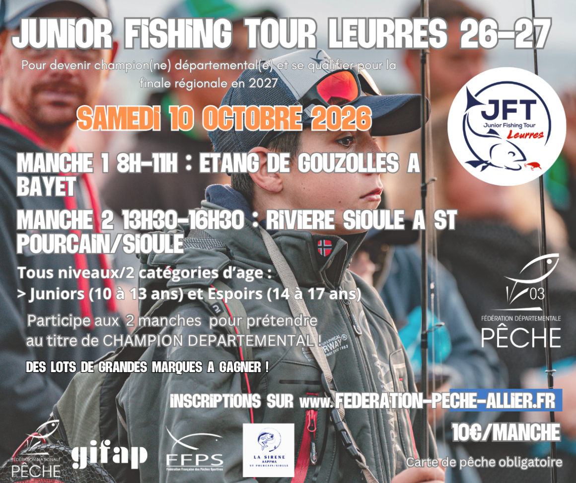 JUNIOR FISHING TOUR LEURRES 2026-2027 – 3EME EDITION JUNIOR FISHING TOUR LEURRES 2026-2027 – 3EME EDITION
